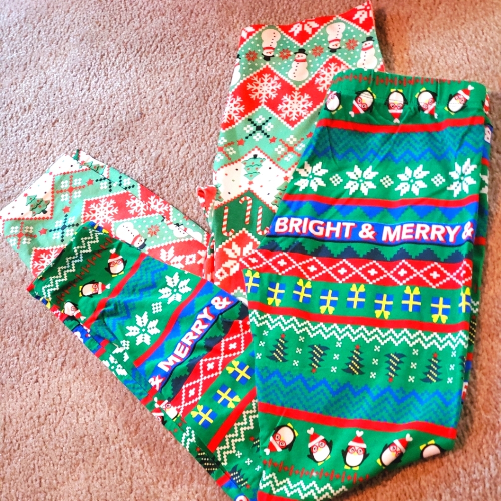 LOT of 2!! No Boundaries, Holiday, Leggings, Sz. Medium